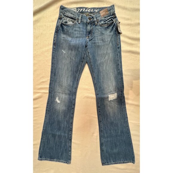 Mavi Zoe Low-Rise Bootcut Distressed Jeans Blue Denim Size 27 x 32 NWT - Picture 1 of 16